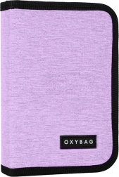 Piórnik szkolny Unicolor fioletowy, jednopoziomowy z dwiema klapkami