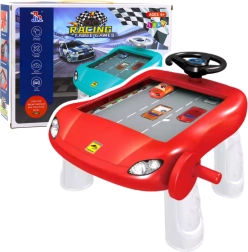 Manualny symulator jazdy – czerwony edukacyjny stolik