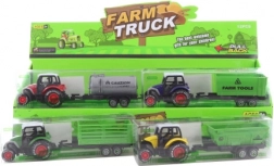 Metalowy traktor z napędem typu pull-back z plastikową wywrotką