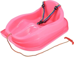 Plastowe sanki z oparciem BABY MIX Mini różowe