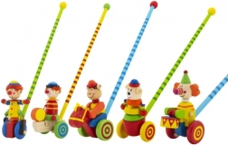 Drewniana pchacz klaun 60 cm