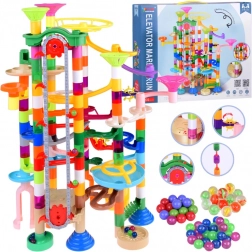 Kolorowy tor kulkowy z windą na baterie, 236 elementów
