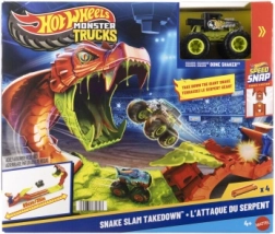 Hot Wheels Monster Trucks Snake Slam Takedown zestaw do zabawy z ciężarówką BONE SHAKER