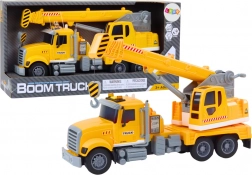 Żółty dźwig towarowy z napędem ciernym i efektami świetlnymi i dźwiękowymi