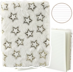 Notatnik z pluszową okładką Złote gwiazdy A5 80 kartek