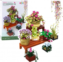 Konstrukcyjny zestaw budowlany kwiaty w doniczkach z dwiema półkami – 1446 elementów