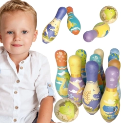 Miękkie dziecięce kręgle z dinozaurami Woopie - 12 szt.