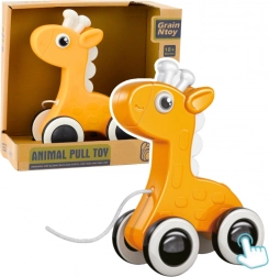 Żółta żerafa do ciągnięcia z piszczałką