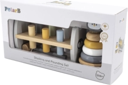 VIGA PolarB Drewniana piramidka i pałeczka z pingwinem Montessori