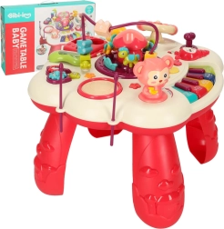 Interaktywny edukacyjny stolik z pianinkiem i bębenkami różowy Bibi-inn