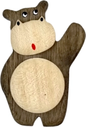 Drewniany magnes na lodówkę – hipopotam