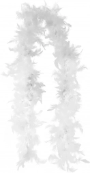 Białe boa z piórami 2 metry