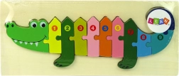 Drewniane puzzle krokodyl – liczby 1–10