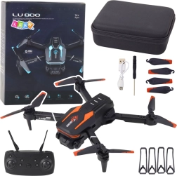 Dron z kamerą LU800 z diodami LED - pomarańczowy
