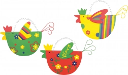 Drewniane kolorowe kurki – zestaw 3 szt.