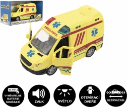 Plastowa karetka pogotowia ze światłem i dźwiękiem 20 cm