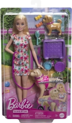 Barbie z pieskiem na wózku