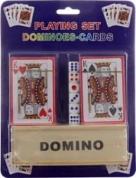 Zestaw: karty do gry, kości i domino