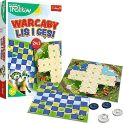 Rodzina Trefików gra 2w1 warcaby oraz lis i gęsi