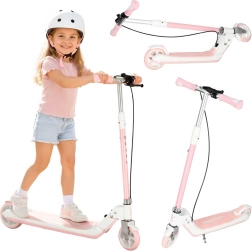 Trike Fix składana hulajnoga dziecięca ze świecącymi kółkami LED, różowa