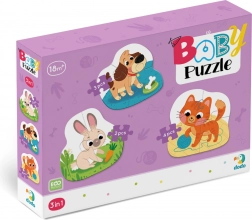 DODO baby puzzle domowi pupile 3w1 (2, 3, 4 elementy)