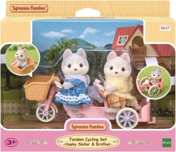 Sylvanian Families Szczeniaki husky na rowerze – zestaw tandemowy