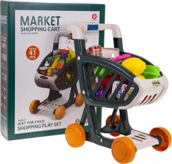 Interaktywny wózek zakupowy ze światłami i muzyką, 41 elementów – Zielony