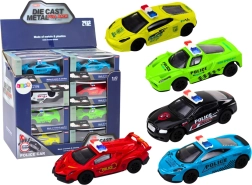 Policyjny samochodzik do zabawy 1:43 metalowa konstrukcja z gumowymi kołami