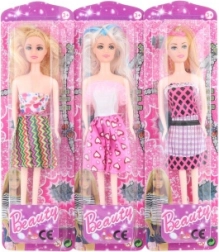 Lalka w kolorowej sukience 28 cm