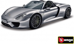 Bburago 1:24 Porsche 918 Spyder metaliczny szary 18-21076