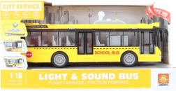 Szkolny autobus ze światłami i dźwiękami na napęd cierny