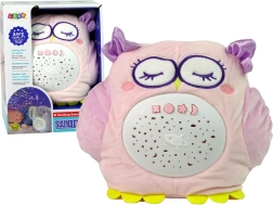 Słodka pluszowa sowa z kolorowym projektorem gwiazdek i melodiami