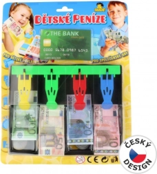 Dziecięca kasa z euro pieniędzmi