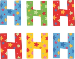 Drewniana litera H w gwiazdki Bigjigs Toys