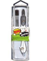 Szkolny metalowy cyrkiel z zestawem zapasowych grafitów