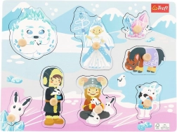 Drewniane puzzle średnie Lodowy zamek, 8 elementów