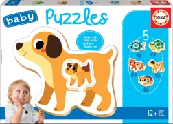Educa Baby puzzle domowi pupile z młodymi 5w1