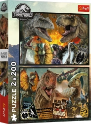 Puzzle 2×200 elementów – prehistoryczny świat JURASSIC WORLD