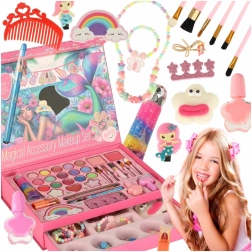 Dziecięcy zestaw kosmetyczny z kufereczkiem i syrenką