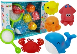 Wodne zwierzęta Zestaw do kąpieli Delfin Krab Siatka