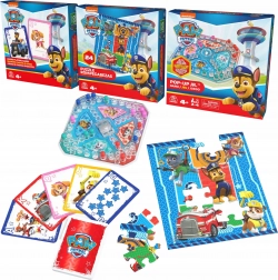 Psi Patrol 3 w 1: pop-up gra planszowa, jumbo karty i puzzle 24 elementy