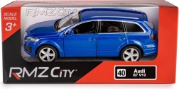 Metalowy model auta RMZ City Audi Q7 V12 1:40 niebieski z otwieranymi drzwiami i napędem pull-back