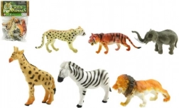 safari zwierzątka ZOO 6 szt plastikowe figurki 10 cm w woreczku