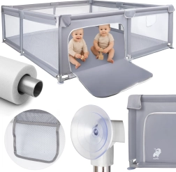 Dziecięcy kojec KIVO 180 × 200 cm szary