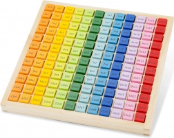 Edukacyjna drewniana tablica z tabliczką mnożenia