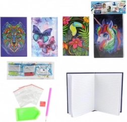 Kreatywny diamentowy pamiętnik 14,5 × 21 cm – zestaw z naklejanymi kamyczkami