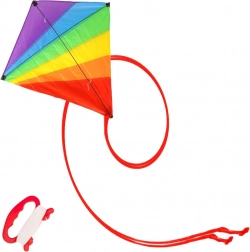 Tęczowy latawiec 87 × 81 cm z długim ogonem