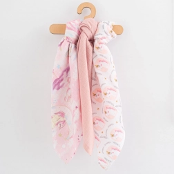 bawełniane pieluszki z nadrukiem 70×80 cm, 3 szt., dla dziewczynek