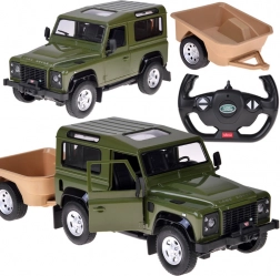 Rastar zdalnie sterowany Land Rover Defender 1:14 z przyczepą – zielony