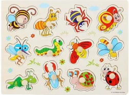 Drewniana układanka owady 30 cm